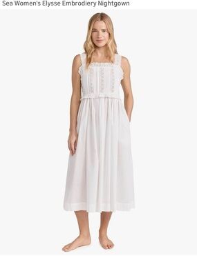 Sea Women's Elysse Embroidery Nightgown XL NWT